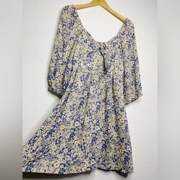 Patrons of Peace Floral Feminine Sweetheart Self-Tie Chest Mini Dress Size Small - Picture 6 of 7